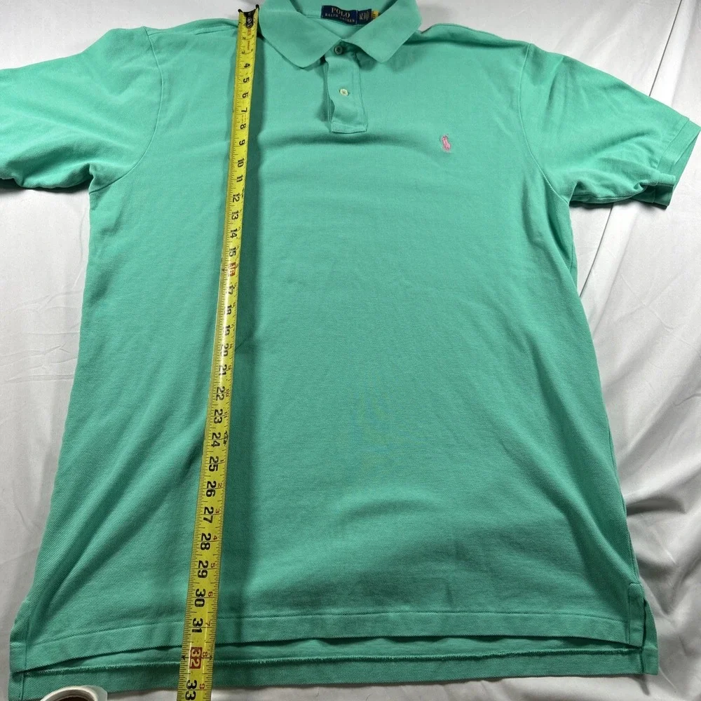 Polo Ralph Lauren Mens LT Green Classic Fit Short Sleeve Pique Polo Shirt